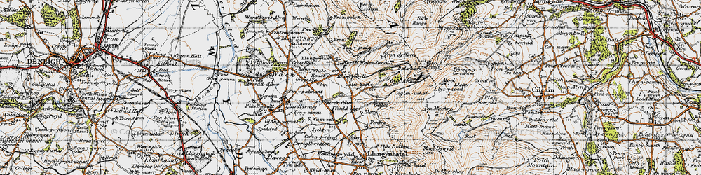 Old map of Rhiwbebyll in 1947