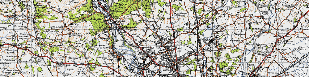 Old map of Rhiwbina in 1947