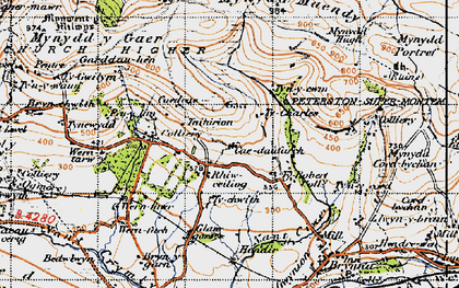 Old map of Rhiwceiliog in 1947