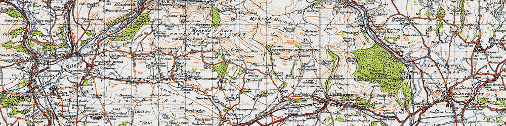Old map of Rhiwceiliog in 1947