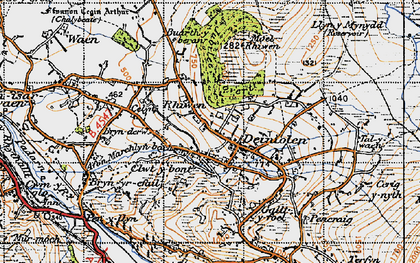 Old map of Rhiwen in 1947