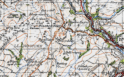 Old map of Blaen-egel-fawr in 1947