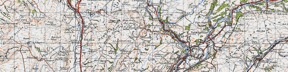 Old map of Rhiwfawr in 1947