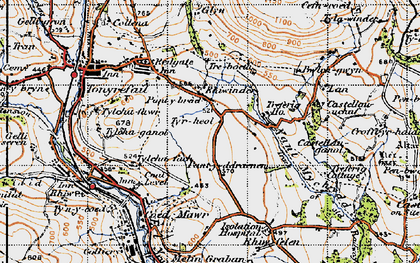 Old map of Rhiwinder in 1947