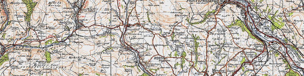 Old map of Rhiwinder in 1947