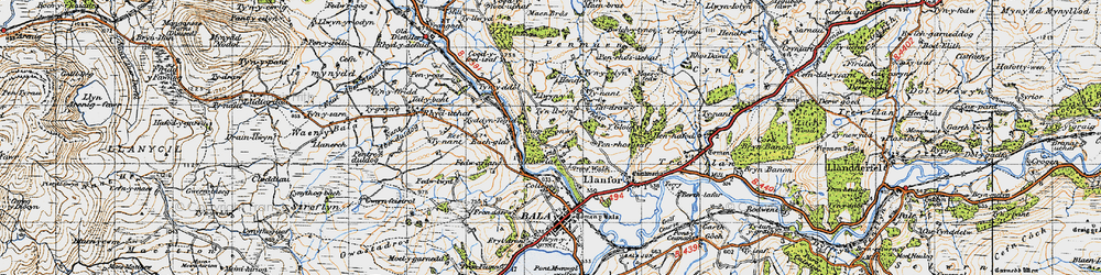 Old map of Tynddol in 1947