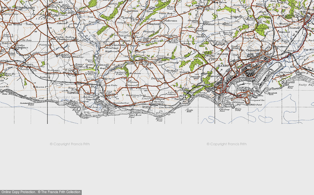 Old Map of Rhoose, 1947 in 1947