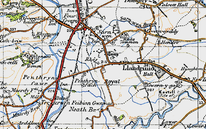 Old map of Rhos in 1947