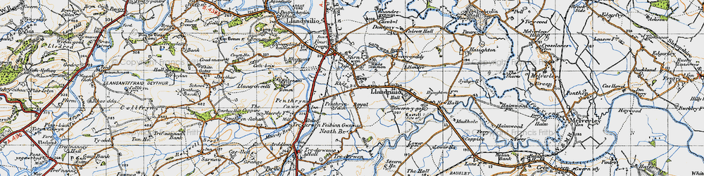 Old map of Rhos in 1947
