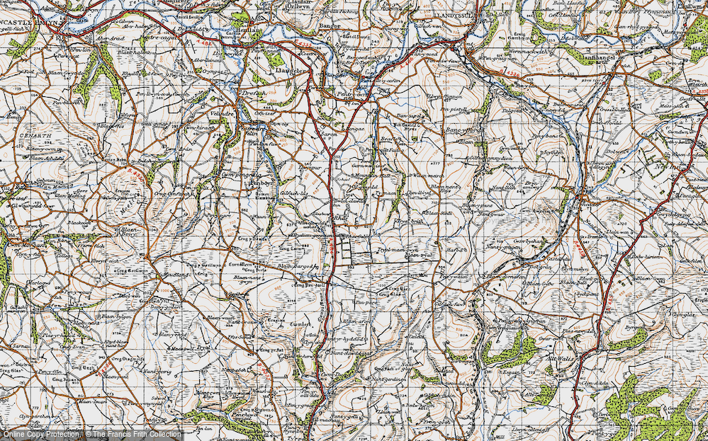 Old Map of Historic Map covering Blaenduad in 1947