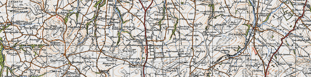 Old map of Blaenduad in 1947