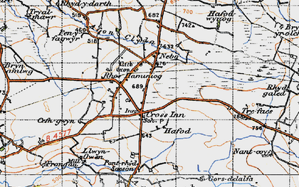 Old map of Rhos Haminiog in 1947