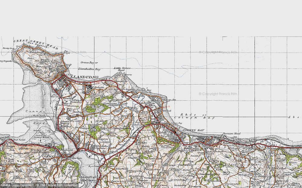 Old Map of Rhôs-on-Sea, 1947 in 1947
