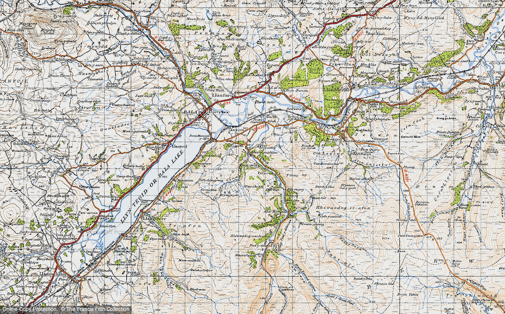 Old Map of Historic Map covering Afon Cymerig in 1947