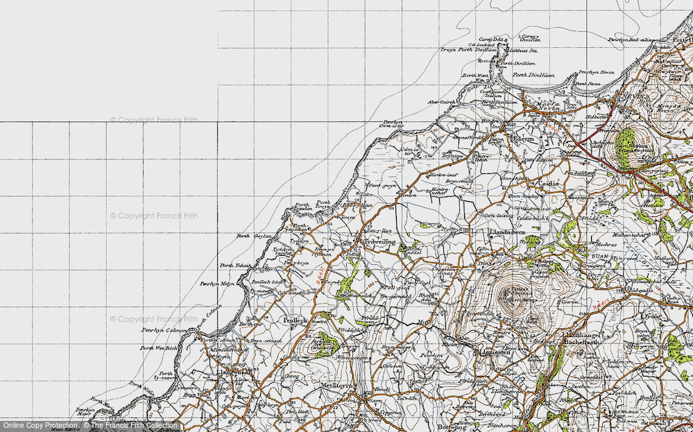 Old Map of Rhos-y-llan, 1947 in 1947