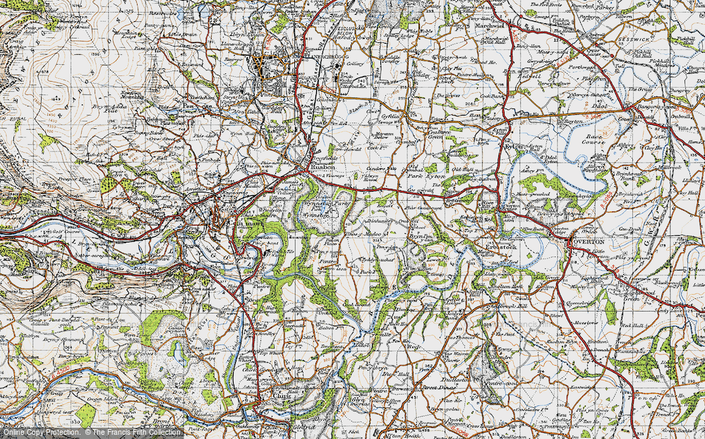 Old Map of Rhos y madoc, 1947 in 1947