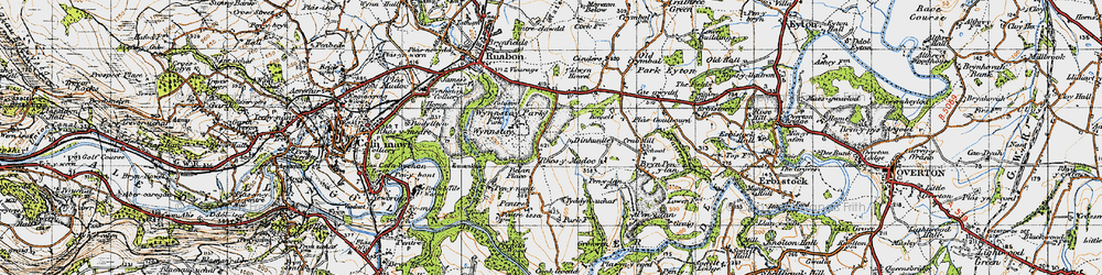 Old map of Rhos y madoc in 1947