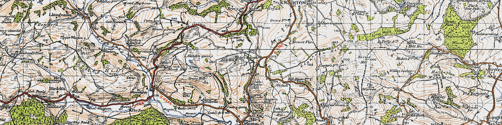 Old map of Rhos-y-meirch in 1947