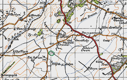 Old map of Rhoscefnhir in 1947