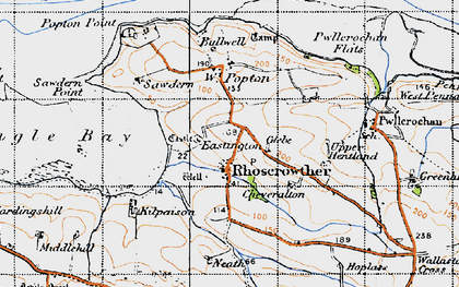 Old map of Broomhill Burrows in 1946