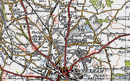 Old map of Rhosddu in 1947