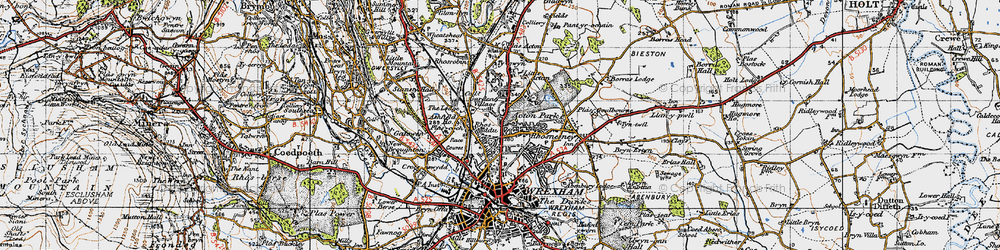 Old map of Rhosddu in 1947