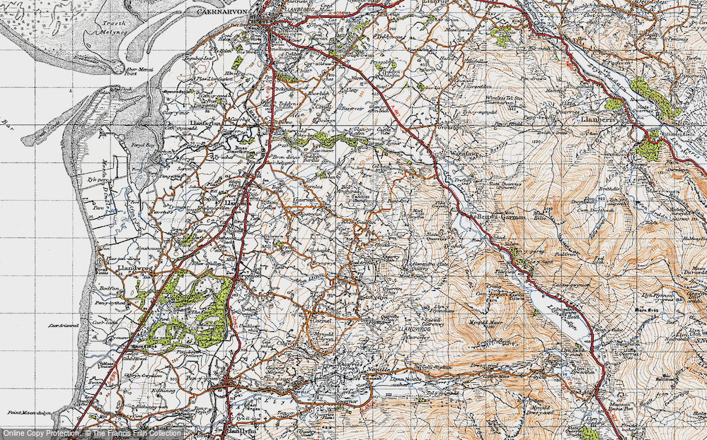 Old Map of Historic Map covering Bodgarad in 1947