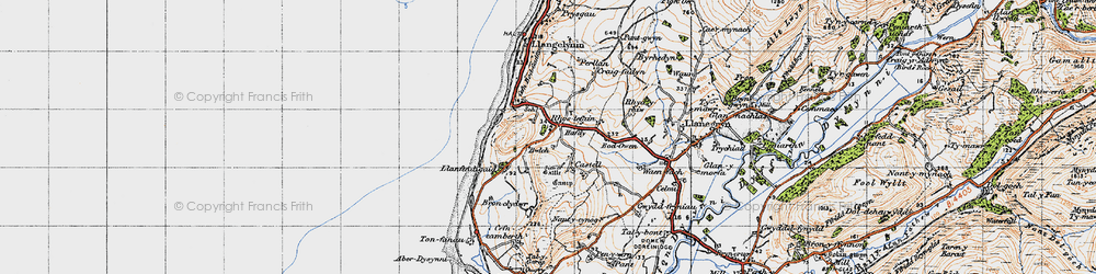 Old map of Rhoslefain in 1947