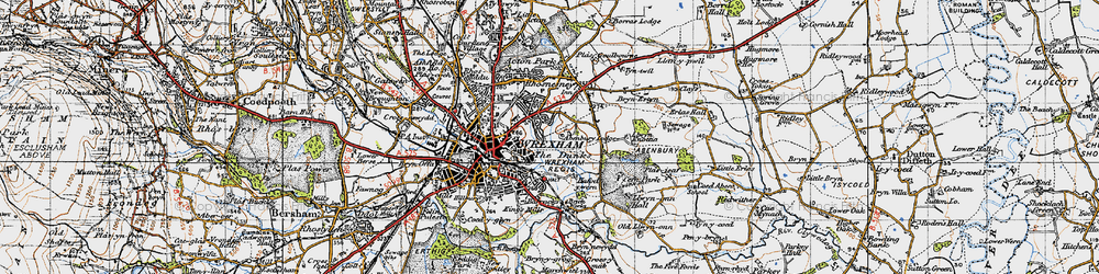 Old map of Rhosnesni in 1947