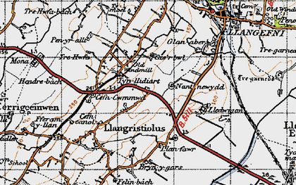 Old map of Rhostrehwfa in 1947