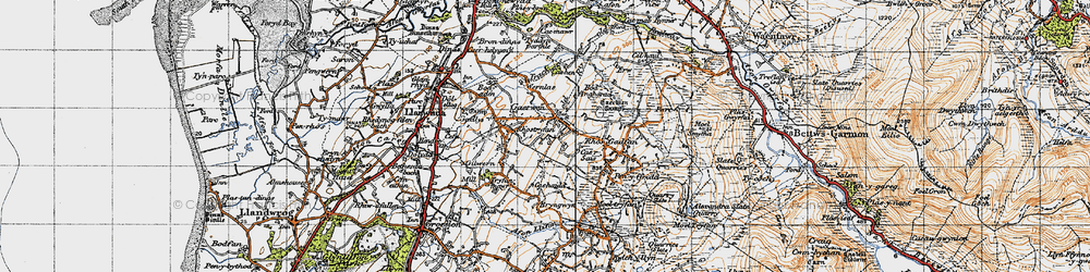 Old map of Rhostryfan in 1947