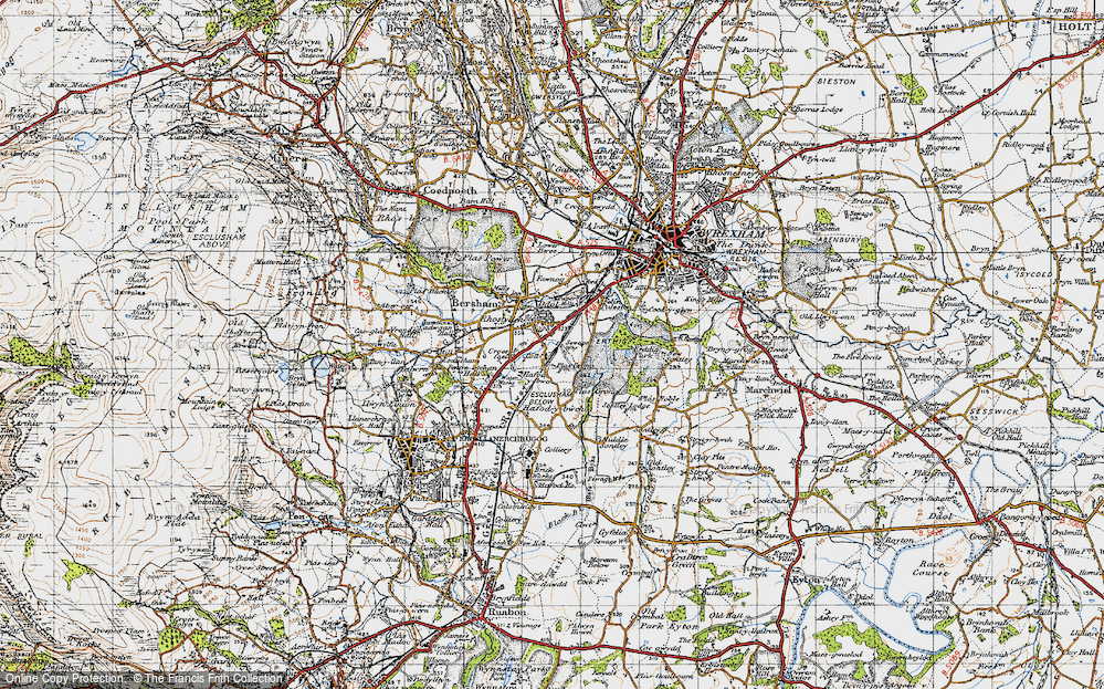 Old Map of Historic Map covering Hafod-y-bwch in 1947