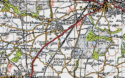 Old map of Rhostyllen in 1947