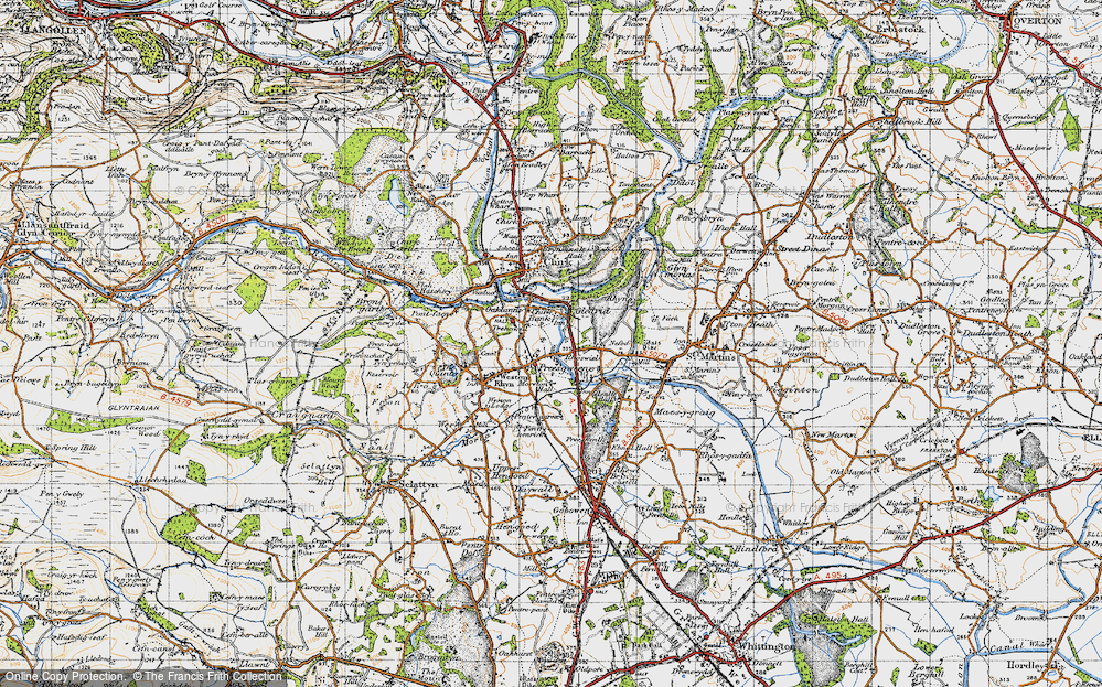 Old Map of Rhoswiel, 1947 in 1947