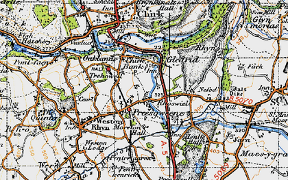 Old map of Rhoswiel in 1947