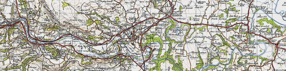Old map of Rhosymedre in 1947