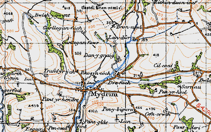 Old map of Brynwl in 1946