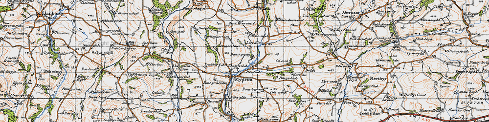 Old map of Brynwl in 1946