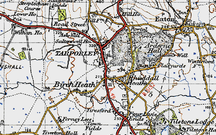Old map of Rhuddall Heath in 1947