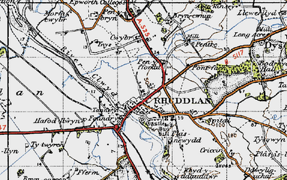 Old map of Ynys in 1947