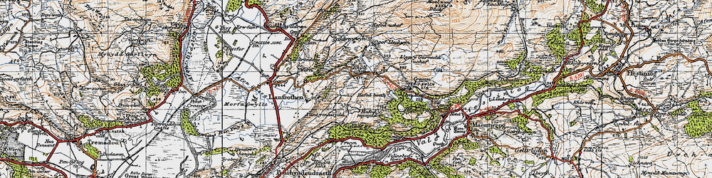 Old map of Rhyd in 1947