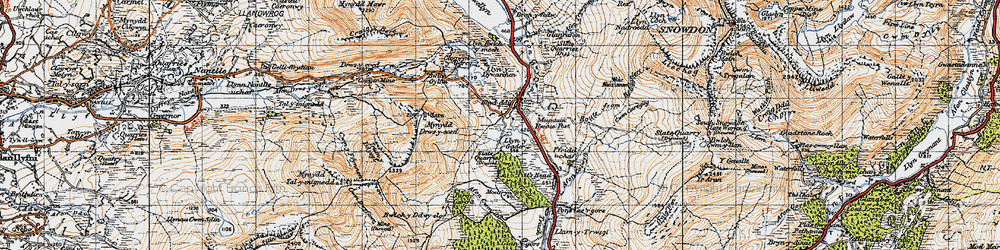 Old map of Rhyd-Ddu in 1947