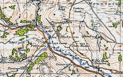 Old map of Rhyd-y-cwm in 1947