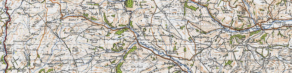 Old map of Rhyd-y-cwm in 1947