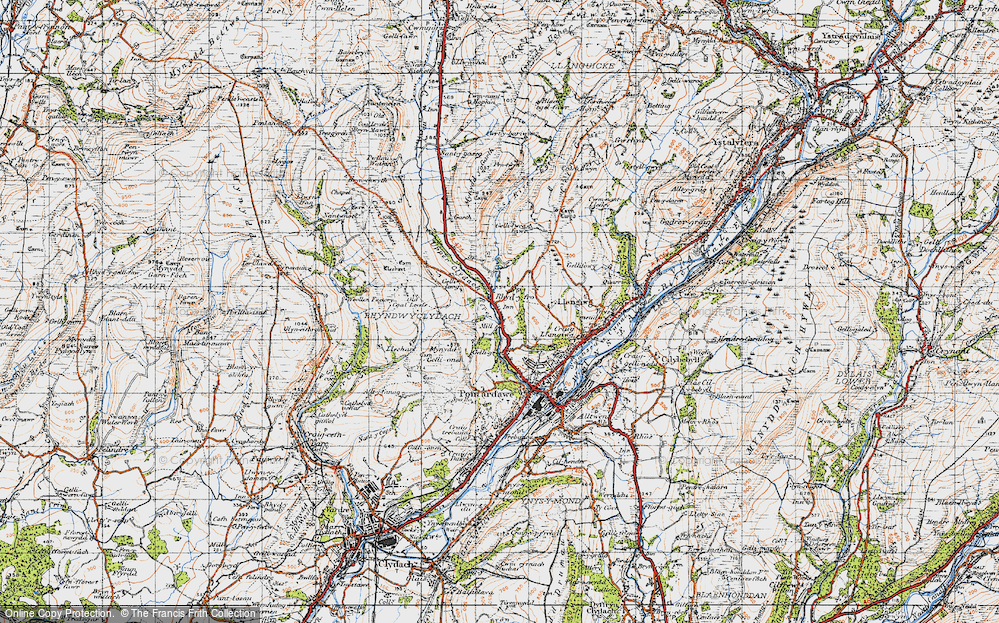 Old Map of Rhyd-y-fro, 1947 in 1947