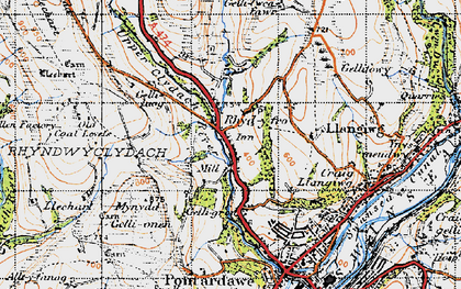 Old map of Rhyd-y-fro in 1947