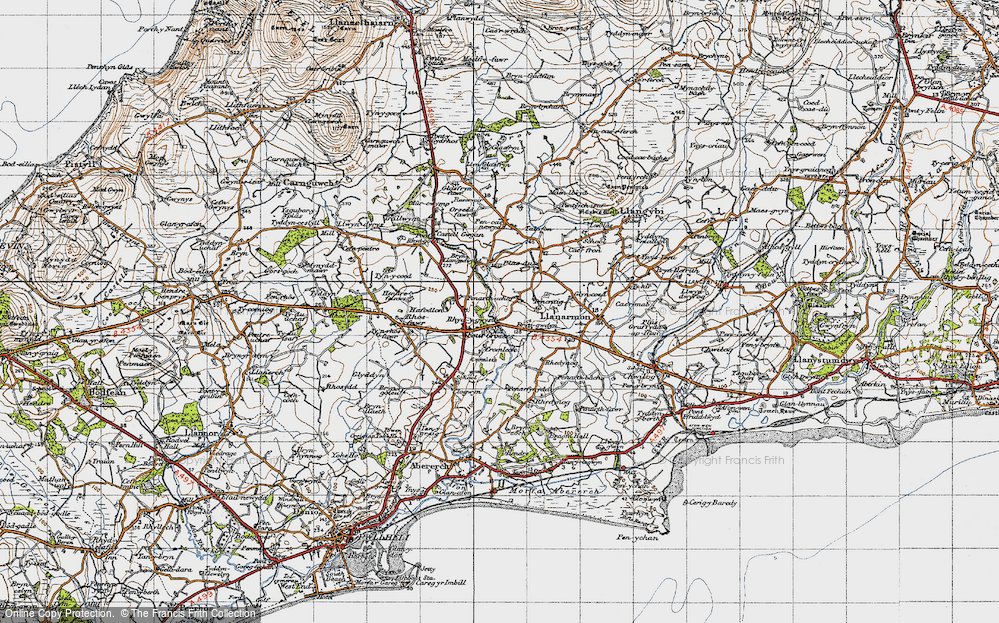 Old Map of Historic Map covering Bryngwdyn in 1947