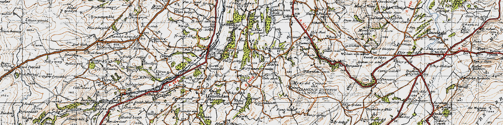 Old map of Bryndy in 1947