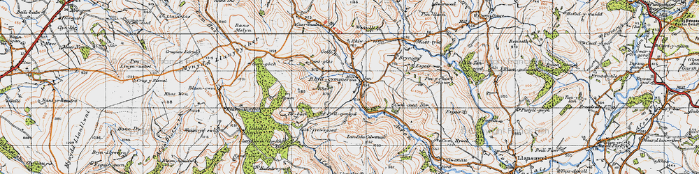 Old map of Afon Melinddwr in 1947