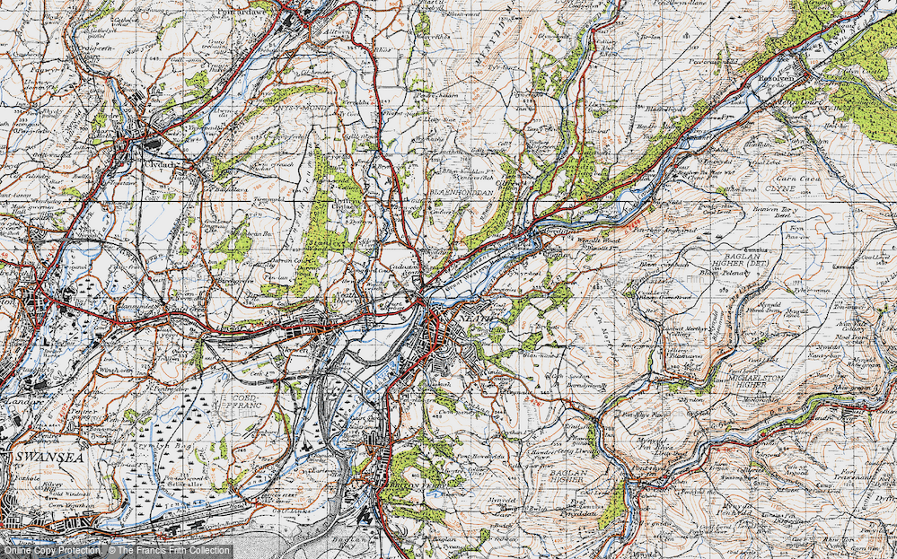 Old Map of Rhydding, 1947 in 1947